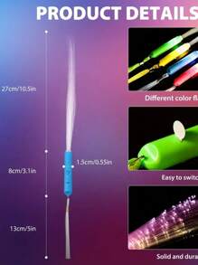 36cm LED Fiber Optic Rod With 3 Lighting Modes, LED Light Rod, Fireworks Rod, Fiber Optic Lights For Weddings, New Year's Day Birthdays, Carnival Parties