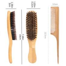2 In 1 Bamboo Hair Brush Kit, Bamboo Wood Comb Paddle Detangling Hairbrush And Boar Bristles Brush For Women Men, Thick/Thin/Curly/Dry Hair