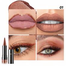 YOUNG VISION 1 pieza Lápiz labial de punta afilada con perlas y brillo, de larga duración y resistente a las manchas, lápiz labial de perlas multiusos, lápiz para labios y sombra de ojos