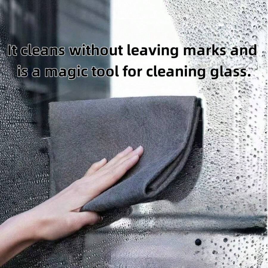 5pcs Magic Microfiber Cleaning Cloths - Streak-Free, Lint-Free For Glass & Mirrors, Ideal For Home Use, Kitchen, Bathroom, Car & Outdoor