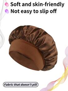 1 pièce / 2 pièces Nouvelle casquette de sommeil élastique à large bord en satin doux et respirant, style mode décontracté et confortable pour usage quotidien