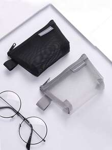 1个/2个装极简3D三角网状透明零钱包，大容量钥匙扣包，耳机盒，多功能化妆包，收纳包，文具整理包，线缆整理包，化妆包，梳妆台，化妆品收纳包，洗漱包，桌面收纳包，化妆包，化妆袋，化妆品收纳包，化妆袋，梳妆台，化妆袋，小化妆包，化妆包，大化妆包，圣诞礼物，小袋，手拿包/小手提包，化妆品收纳包，小袋，刷子收纳袋，迷你小袋，大容量小袋，小袋，化妆袋，旅行必备 - 彩色 - 查看 13