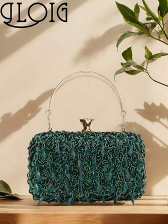 Rhinestone Hollow Luxury Evening Clutch Bag, Ceremony Party Formal Dinner Purse, Elegant Lady Style, Shoulder Bag