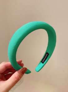 1pc Wide Velvet Headband For Women With Vintage Red High Crown And Sponge Padding,Hairband,Hair Hoop Headbands