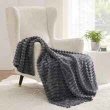White Throw Blanket For Couch - GentleSoft Cozy Soft Blankets For Women, Cute Small Fleece Throws For Girls, Birthday Gifts For Women Mom, Fathers Day Decor Gifts, , 50x60 Inches - 灰色 - 查看 2