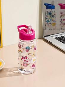 1pc 500ml Cute Animal Design Kids Water Bottle, Best Gift For Boys And Girls, Straw Cup Suitable For Outdoor, School, Sports, Graduation Season, Portable