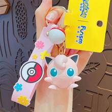 pokemon 1 paquete de llaveros con dibujos animados de anime lindos con pulsera - Encantos de personajes surtidos para cumpleaños, regalos de Navidad, recuerdos de fiesta - Accesorios de bolso para mochilas y equipaje