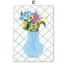 1 件复古花卉水果花瓶画廊多彩时髦海报简约墙面艺术帆布画客厅礼品装饰可选框架 - 彩色 - 查看 36