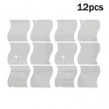 6 Simple Wave Acrylic Mirror Stickers, Size 4.72 Inches * 3.54 Inches For Wall Decoration They Are Self-Adhesive Mirror Stickers, Combined DIY Mirror Wall Stickers 3D Three-Dimensional Home Decoration Creative Self-Adhesive Trays, Suitable For Decorating The Center Of The Table Or Weddings Room Decor
