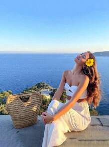 Haarspangen im Hawaii-Blumen-Stil für Frauen, Hibiskus-Haarspange, 3,5 Zoll künstliche Blumenspangen für Urlaub, Strandparty, Haarklammern, Haarspangen