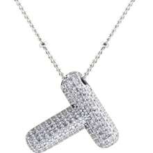 1 Stück modischer, eleganter Kristall-Strass-Buchstabenanhänger-Kette in Goldfarbe für Frauen