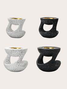 1 Stück Hand-Räuchergefäß aus Kunstharz, Schwarz/Weiß, Stil, Räucherstäbchenhalter im orientalischen Stil, für Zuhause, Schlafzimmer, Wohnzimmer, Büro, Hotel, Festival-Dekoration, Cut Out Rücken