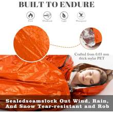 Sleeping Bag, Portable Blanket Thermal Bivy Sack, Lightweight Survival Gear For Camping Hiking Outdoor Adventure