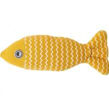 3 Juguetes para gato realistas con forma de peces con textura arrugada - Peluche resistente con protuberancias texturizadas para juego interactivo, resistente a mordeduras y apto para gatos y gatitos, diseño divertido a rayas naranjas y amarillas, juguete interactivo para gatos