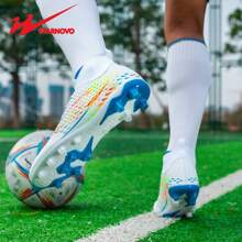 STARNOVO Dual-Star 8-Stud Football Shoes For Men & Women, With Elastic Collar For More Comfort, Professional Soccer Cleats For Training And Match