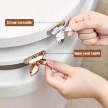 2 Pieces Toilet Lid Lifter, Reducing Contact With The Toilet Lid Handle, Hygienic Adhesive, Toilet Lid Handle Hook, Bathroom Supplies, Toilet Lid Handle Not Dirty, Toilet Toilet Paste Handle Lifter