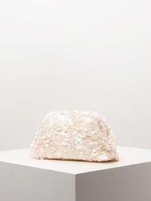 女士闪亮手拿包、亮片包、舞会包、女士舞会礼服、舞会配饰、优雅女士包、婚礼用品、闪亮舞会钱包（图案随机） - 米色 - 查看 2