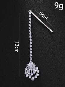 1pc Zirconia Forehead Chain, Water Drop Headpiece, One-Piece Clip, Bohemian Style, New Bride Hair Accessory