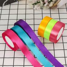 1pc 25 Yards X 2.5cm Wide Colorful Satin Ribbon Gift Wrapping Ribbon, Wedding Decorating, Baking Supplies - Multicolor - View 5