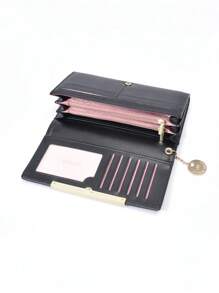 Women's Long Solid Snap Fastener Wallet Super Capacity Clutch Purse Multi-Slot Foldable Wallet Money Wallet Purse Wallet Long Wallet Wallet Keychain Wristlet Wallet