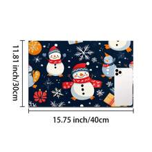 1 pieza Posavasos de silicona con impresión de carta navideña, hombre de jengibre y caramelos, antideslizante y muy absorbente, lavable, apto para encimera, cocina, mesa de comedor, decoración navideña