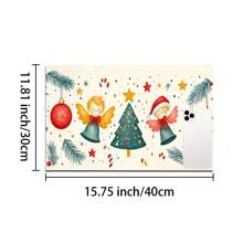 1 pieza Posavasos de silicona con impresión de carta navideña, hombre de jengibre y caramelos, antideslizante y muy absorbente, lavable, apto para encimera, cocina, mesa de comedor, decoración navideña