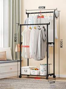 1pc Freestanding Clothes Drying Rack, Multi-Tier Garment & Hat Storage Holder (Please Confirm Product Size Before Purchase)