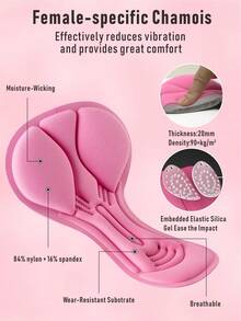 Qualicos Pantaloncini imbottiti 4D da donna per bici, pantaloncini da ciclismo da bicicletta, mutande da ciclista, perfetti per ciclismo, spinning, MTB, linea di guida, allenamento virtuale in bicicletta, motocicletta, equitazione, triathlon - celeste - Visualizzare 6