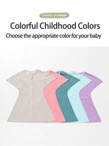 1 sac de dormit pentru bebeluși din bumbac pur, pătură de spital pentru nou-născuți, înfășat respirabil pentru toate anotimpurile, anti-tresare