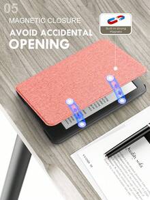 Case For Kindle Paperwhite & Kindle Paperwhite Signature Edition Slim Fabric Cover, Lightweight PU Leather Smart Cover With Auto Sleep/Wake For Paperwhite E-Reader - Pink - View 7