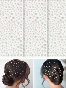 3 件/1 件 3D 人造珍珠贴纸自粘，人造珍珠贴纸发饰 DIY 配件，亚克力多功能发饰，美甲装饰，化妆装饰（1 张共 325 颗人造珍珠），美发工具