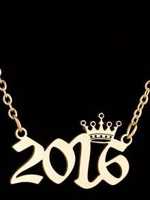 1pc Simple Stainless Steel Letter Necklace For 1987-2019 Birthday Year