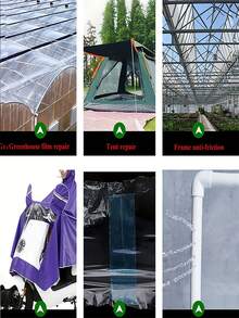 1 rolka taśmy naprawczej do szklarni, wielofunkcyjna taśma naprawcza, przezroczysta taśma do naprawy otworów, wodoodporna i zapobiegająca zamarzaniu taśma naprawcza do szklarni, wodoodporna taśma uszczelniająca, odpowiednia do szklarni, płaszczy przeciwdeszczowych, parasoli, namiotów, użytku na zewnątrz itp.