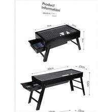 BBQ Grill, Home Charcoal Grill, Smoke-Free Barbecue Grill, Outdoor Portable Carbon Grill, Bbq Foldable Charcoal Grill - Black - View 5