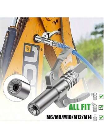 1pc Heavy-Duty Dual-Gear Grease Gun - Leak-Proof Lubrication Tool For Automotive, Marine & Farm Machinery (Heat-Resistant Nozzle, Universal Fit & Tool-Free Installation)