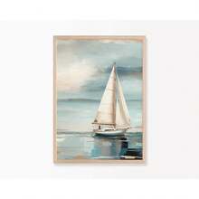1pc Retro Ocean Wall Art Poster Nautical Sailboat Canvas Painting Prints On Canvas Living Room Home Decor Gift Idea Optional Frame