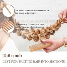 2 In 1 Bamboo Hair Brush Kit, Bamboo Wood Comb Paddle Detangling Hairbrush And Boar Bristles Brush For Women Men, Thick/Thin/Curly/Dry Hair