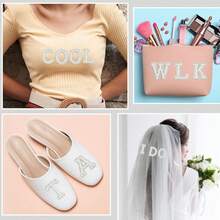 26 Pieces Of A-Z Letters 1 Set Of 3D Pearl Letter Patch English Letters Rhinestone Applique Clothes Iron Stripe Badge DIY Name, Ideal For Gifts. - White - View 7