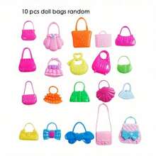 32 件 Dolly 连衣裙及配饰（10 件时尚随机连衣裙 + 10 双随机鞋子 + 6 条项链 + 6 个皇冠）11 英寸 Dolly 儿童节日礼物、家居装饰 - 彩色 - 查看 10