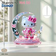 Sanrio Impresión plana en 2D, 1 pieza, decoración de sobremesa pequeña de Hello Kitty con luna plateada y mariposa de estilo art decó de Sanrio, perfecta para el comedor, la cocina, la sala de estar, el hogar y los regalos, recuerdos de fiesta, decoraciones de fiesta, regalos navideños, regalos de cumpleaños, de vuelta a la escuela