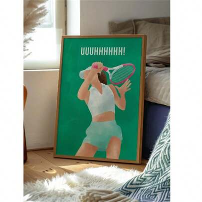 1 Pc Wall Art Tennis Lovers Poster, Poster For Tennis Lovers, Gift Idea For Tennis Lovers-Canvas Painting Art Summer VacationCanvas Painting - For Home Decor Enthusiasts - Room Decoration Decor For Home Gifts, Living Room, Bathroom, Bedroom,Kitchen (No Frame)