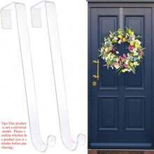 2 piezas de ganchos transparentes de 12"/15" para colgar coronas, colgadores de coronas sin rasguños para decoración de Pascua, letreros de bienvenida para interiores y exteriores