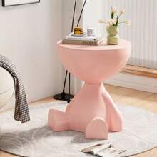 Tavolino laterale per divano a forma di orsetto nordico con movimento, tavolino rotondo piccolo moderno e semplice per decorazione domestica e camera da letto, comodino semplice e di con ripiano di archiviazione per la decorazione della casa
