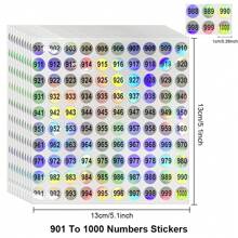 10 peças/conjunto de adesivos holográficos redondos refletivos de 1 a 1000 números, adesivos de rótulos para frascos de esmalte, marcadores autoadesivos para decoração faça você mesmo, materiais escolares, volta às aulas