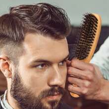 2 In 1 Bamboo Hair Brush Kit, Bamboo Wood Comb Paddle Detangling Hairbrush And Boar Bristles Brush For Women Men, Thick/Thin/Curly/Dry Hair