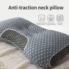 Cervical Memory Foam Pillow For Neck Pain Orthopedic Neck Pillow For Shoulder Pain Ergonomic Head Neck Support Pillow For Side/Back/Stomach Sleepers With Removable Cover (Grey) - Grey - View 3