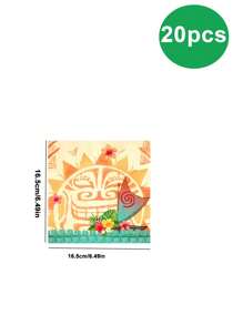 10 قطع صينية ورقية هاواي، إمدادات حفلة تيكي ، صحن ورقي تصريف استوائي لحفلات الصيف والشواطئ ، إمدادات زينة أعياد الميلاد الأستوائية بطراز الهاواي