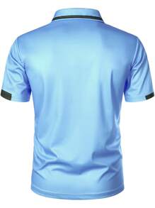 Ropa de hombre Camiseta polo de manga corta de verano con colores contrastantes, casual y de negocios, camisa polo con cuello para hombre, deportes y aire libre - tenis y golf