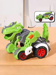 1pc Dinosaur Transformation Robot Car Toy, Dinosaur Car Toy For Kids, Impact Transformation Toy Car, Tyrannosaurus Rex Battle Car Toy For Boys - Multicolor - View 4