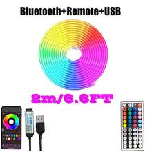 RGB Neon LED Light Strip, 5m, Waterproof Silicone Neon LED Light Strip With APP Control, Remote Control, 5V Flexible LED Light For Indoor Lighting, Led Lights, Wall Decor, Luz Led, Night Lights, Wall Light, Bedroom Decorative Light Strip - RGB LIGHTS - View 15